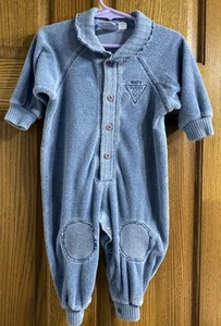 Vintage Baby Guess Funwear One Piece 12 Months Cotton/Poly Blue - Picture 1 of 6