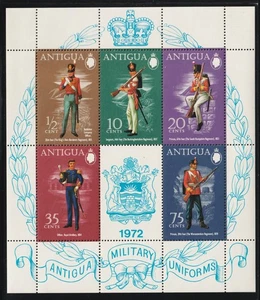 1972 Antigua Sc# 287a m/s - Regimental Military Uniforms. MNH Cv$7.50 - Picture 1 of 1