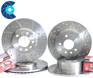 Lexus IS200 Discos de freno Pastillas delanteras traseras perforadas ranuradas - Imagen 1 de 8