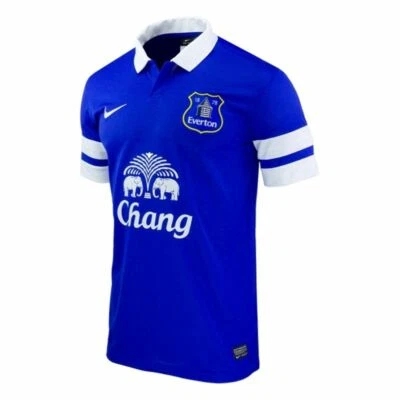 CAMISETA DE FUTBOL NIKE MANGA CORTA EVERTON 2013/14 HOME (M) AZUL BLANCO NUEVA Foto 1 de 3