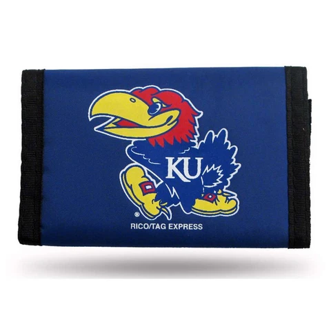 Kansas Jayhawks Nylon Tri-Fold Wallet Cover
