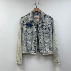 NWT Mossimo '90s Grunge Acid Wash Stretch Denim Trucker Jacket Large - Picture 1 of 7
