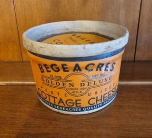 VINTAGE BEGEACRES COTTAGE CHEESE 12OZ. CONTAINER DAIRY FOOD ADVERTISEMENT - Picture 1 of 8