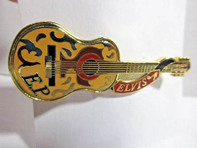 Hard Rock Cafe EP Elvis Enamel Metal Brooch/Pin Guitar - Image 1 of 3