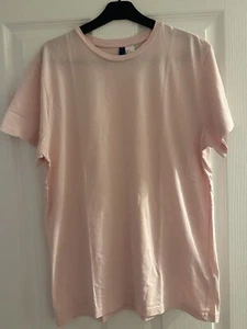 H&M Divided Mens Pale Pink T-shirt Size M 100% Cotton - Picture 1 of 3