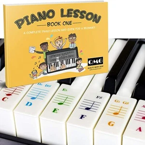 Color Piano and Keyboard Stickers and Color Note Piano Music Lesson Book - Picture 1 of 7