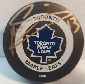 Mats Sundin Toronto Maple Leafs Autograph Signed Logo Puck PSA - Picture 1 of 2