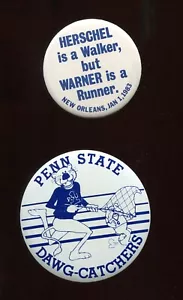 1983 PENN STATE ZUCKERSCHALE TICKET STUB & 2 ABZEICHEN/PIN RÜCKSEITEN - (V768) NATL. CHAMPS - Bild 1 von 6