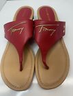 Tommy Hilfiger rote Flip-Flops-Sandalen Größe 9