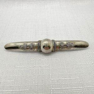 Antique Sterling Silver Art Nouveau Swirl Design Bar Brooch / Pin - Picture 1 of 10