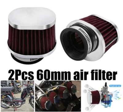 2Pcs Motorcycle Air Filter 60mm Universal For Motocross Racing Air Intake Filter - Image 1 of 4