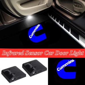 2Pcs Car Door LED Blue Cummins Welcome Courtesy Laser Projector Shadow Light - Picture 1 of 12