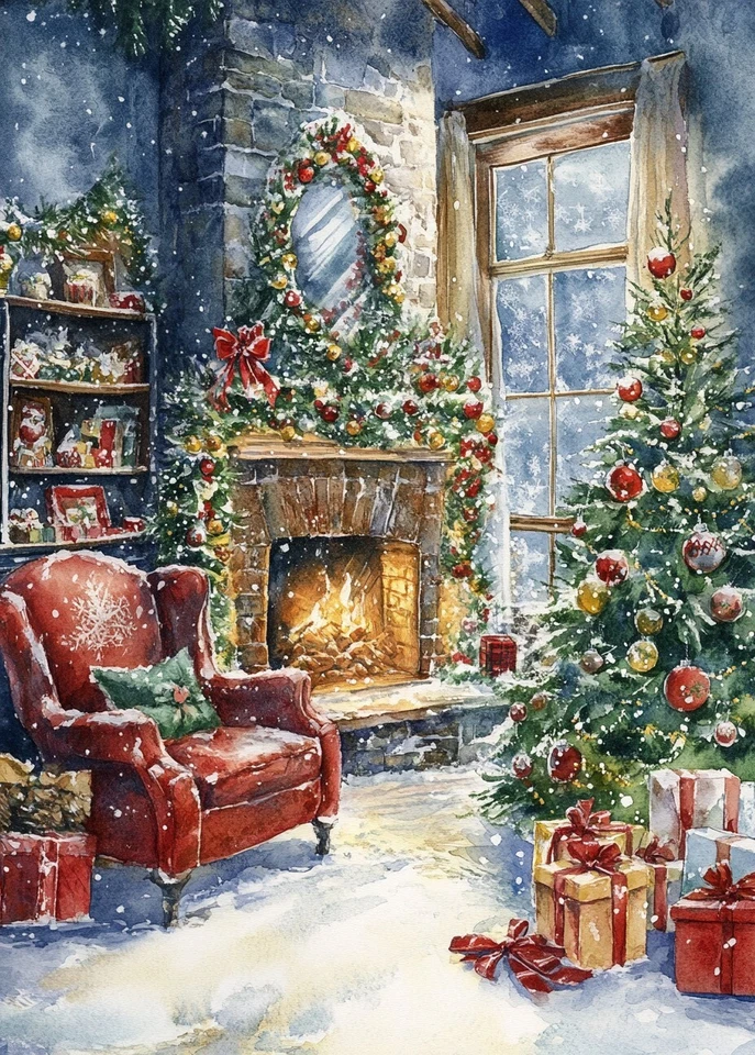 ACEO艺术卡雪圣诞树冬季限量版 — 第 1/1 张图片