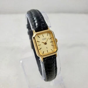 RARE VINTAGE CITIZEN CQ TANK 3220-986385 JAPAN MOV'T WOMEN'S WATCH NEW BATTERY  - Picture 1 of 10