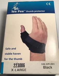 Med Spec Tee Pee Thumb Support Protector Size X-Large Black 223086 Left & Right - Picture 1 of 4