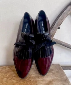 CANTO DEI RICCI Cordovan Black Kilties Leder Halbschuhe Italy Damen EU39 US8,5 - Bild 1 von 12