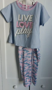 P.S FROM AEROPOSTALE GIRL'S LIVE LOVE PLAY 2 PIECE SHIRT & CAMO LEGGING SET NWT - Picture 1 of 7