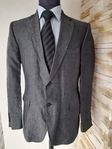 STRELLSON FINEST LINEN SPANDAU 100%LEINEN Sakko Blazer Jacke Gr. 50 dunkelgrau - Imagen 1 de 9