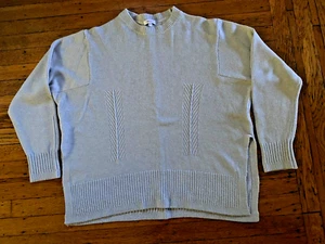 REISS M Alpaca blend relaxed fit boxy tunic sweater, gray, side vents - Picture 1 of 11