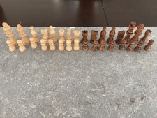Wooden Chess Set Pieces Complete W/ Felt Bottoms - Great Condition