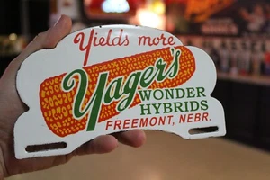YAGER'S WONDER HYBRID SAMEN MAIS PORZELLAN METALLPLATTE AUFSATZ SCHILD GAS ÖL FARM  - Bild 1 von 6