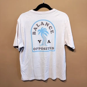 RVCA Embroidered Graphic T-shirt Men's Size L Pink Palm Tree Short Sleeve Top - Picture 1 of 7