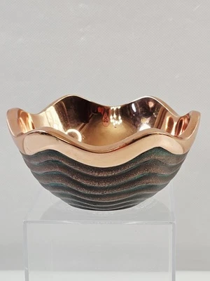NAMBE Bowl Copper Canyon Lisa Smith 2009 ondulado pequeño 4,5” diámetro MT0194 Foto 1 de 4