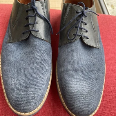 Blue Denim Effect and Leather Men’s Size 10 Italian Shoes Very Good Condition - Image 1 of 4