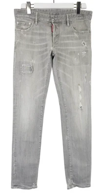 DSQUARED2 Jeans Men's (EU) 48 Grey Distressed Whiskers Faded Button Fly Stretch - Image 1 of 4
