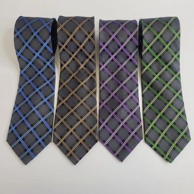 Croft & Barrow Hand Made 100% Silk Men’s Ties, Lot of 4 Ties (each 3" X 60") - Image 1 of 4