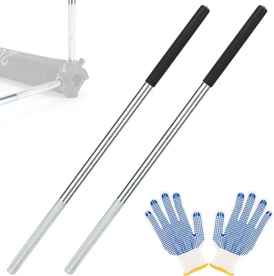 2 Pack Garage Door Torsion Spring Winding Bars 16-1/2"x7/16" Non-Slip Handle New - Image 1 of 4