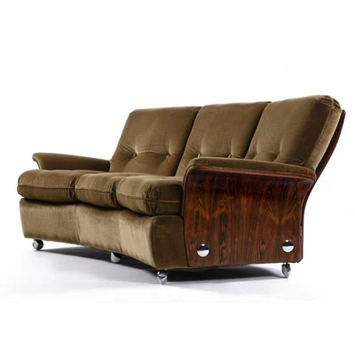 恢复复古 20 世纪 70 年代 G-Plan 郁金香集团红木沙发 KM Wilkins 出品 — 第 1/4 张图片