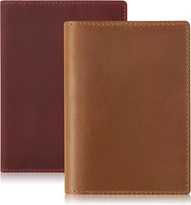 Porta pasaporte de cuero, cubierta de pasaporte hecha a mano, funda de billetera de viaje para... - Imagen 1 de 6