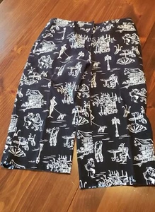 Crisp Cotton  Capris  10 P Bay Studios Black and White - Picture 1 of 6
