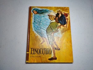 Vintage 1968 Pinocchio By Carlo Collodi Educator Classic Library Illustrated - Foto 1 di 6