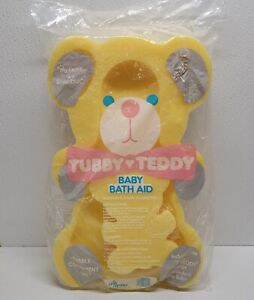 Vintage Crib Mates Tubby Teddy Baby Bath Yellow Sponge New NOS