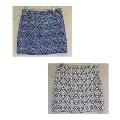 J Crew мини юбки женщин 6 линия комплект из 2 Jacquard геометрический бриллиант вечеринки - Изображение 1 из 4