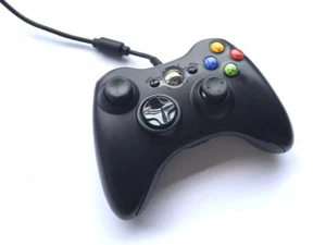 Official Genuine Original Microsoft Xbox 360 Wired PC Controller Game Pad Black - Picture 1 of 4