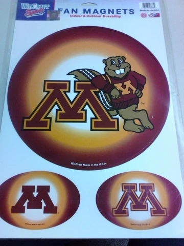 NCAA MINNESOTA GOPHERS CAR MAGNET 10 1/2" & TWO 4 1/2" X 3" BRAND NEW NICE ! Cover
