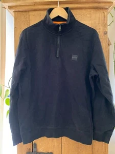 HUGO BOSS BLACK 3/4 ZIP SWEATSHIRT (SIZE L) - Picture 1 of 8