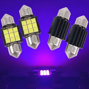 4X 31mm DE3175 LED Interior Map Dome Trunk Light Upgraded 3030 SMD Festoon Bulbs - Picture 1 of 15