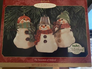 Hallmark 1999 The Snowmen of Mitford Snowman Christmas Ornament set - Picture 1 of 1