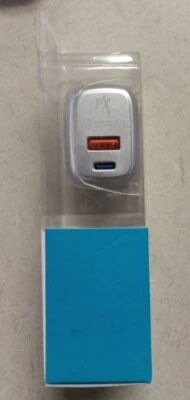 Cargador de Pared PowerXcel Doble Puerto PD Tipo-C + Salida USB-A Cargador de Pared Universal Foto 1 de 4