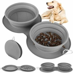 Silicone Folding Cup Food Feeding Dog Cat Home Puppy Folding Feeder Pet Bowl - Picture 1 of 9