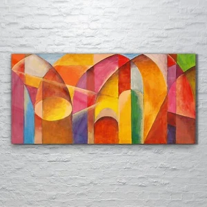 Glasbilder Wandbild Druck auf Glas 120x60 Bunte geometrische Abstraktion Malerei - Bild 1 von 7