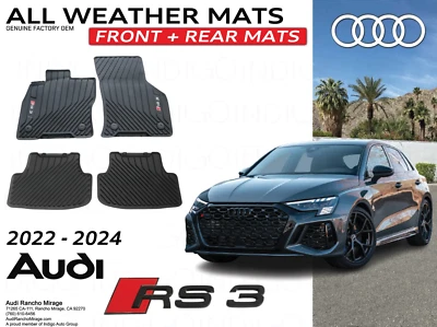 Juego de alfombrillas negras para todo tipo de clima OEM 2022-2024 AUDI RS3 GENUINO DE FÁBRICA - JUEGO COMPLETO Foto 1 de 4