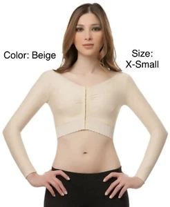 Isavela Comprexxwear Long Sleeve Breast Aug. Post Surgical Bolero X-Small Beige - Picture 1 of 5