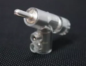 2 pk (1 pair) Silver Plated Locking Speaker Cable Banana Plugs RoHS Compliant - Picture 1 of 5