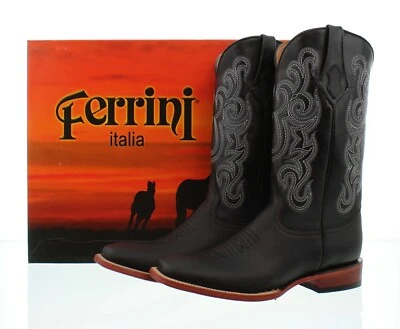 Botas de Vaquero Ferrini Maverick, Para Hombre Cuero Genuino Puntera Cuadrada, Puntada Occidental Foto 1 de 4