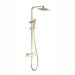 ENKI SH0622 Gebürstetes Messing Thermostat Duschmischer Set 200 mm Overhead Handheld - Bild 1 von 5